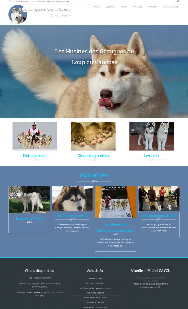 Conception de site web pour éleveurs de chiens