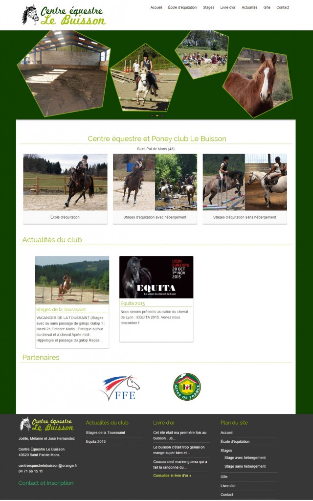 Site internet pour poney club
