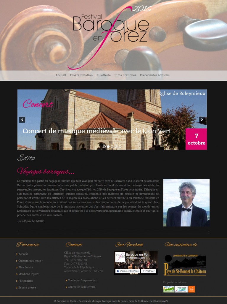 création de site pour festival de musique