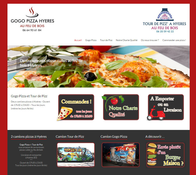 Camion Pizza Hyères conception de site web